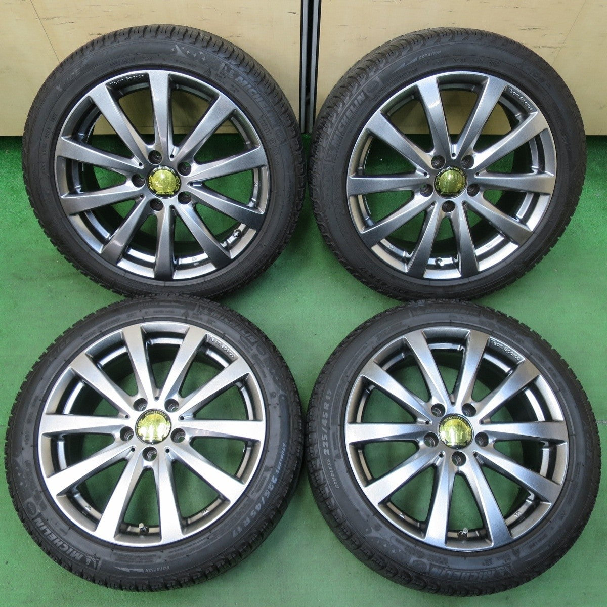 バリ溝！キレイ！9分★ベンツ 等 Team Sparco 225/45R17 スタッドレス ミシュラン X-ICE XI3 17インチ チームスパルコ PCD112/5H★5012104イス