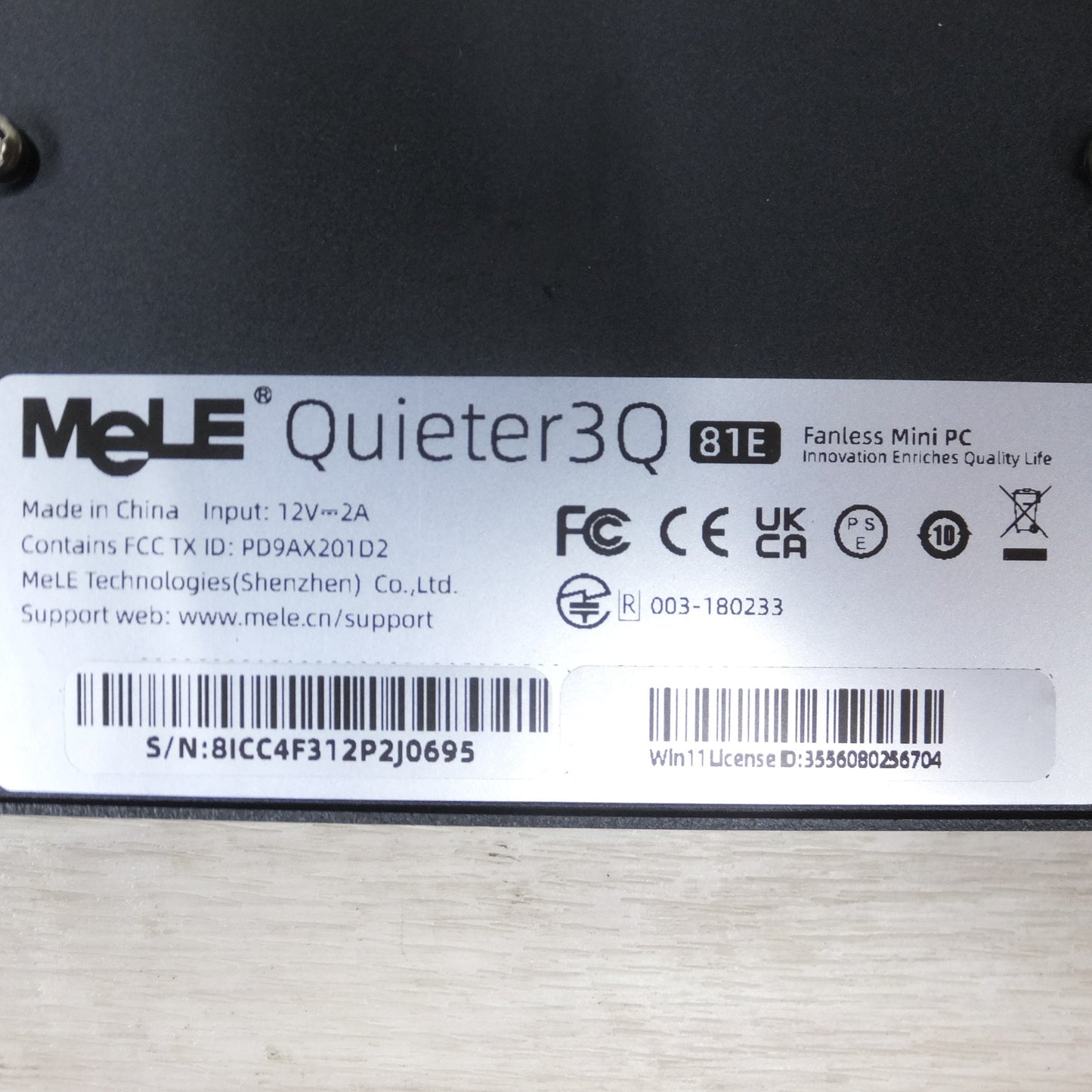 [送料無料] ◆MeLE ファンレス ミニ PC Quieter 3Q 81E N5105 Intel RAM 8GB HDD 128GB Win11 Pro 64bit 電源アダプター 付き (2)◆