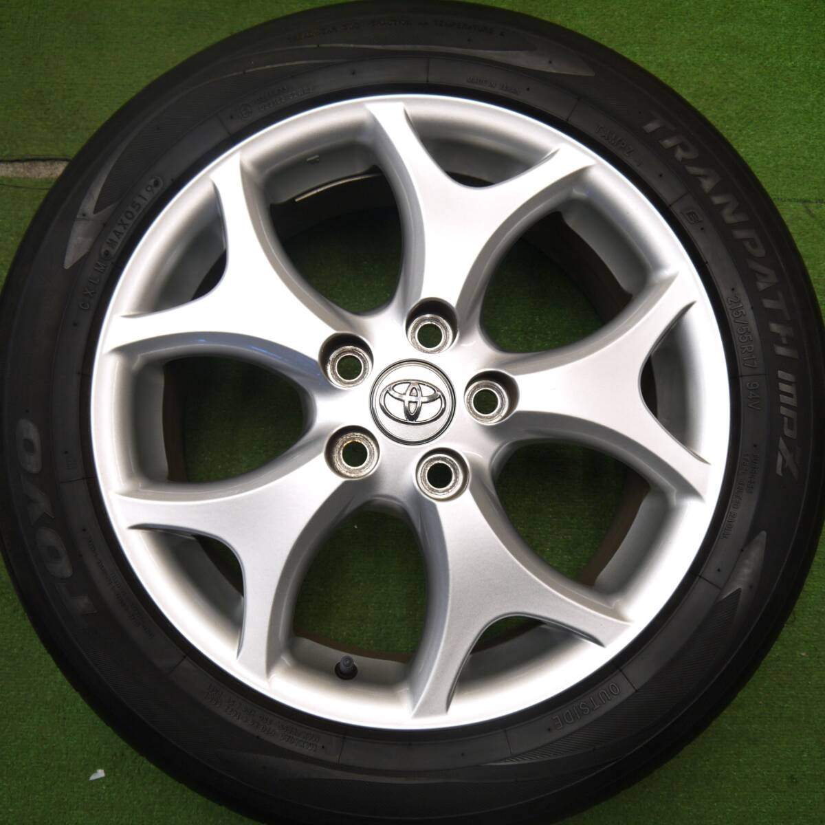 バリ溝！8.5分★トヨタ 50系 エスティマ 純正 215/55R17 トーヨー トランパス MPZ 17インチ PCD114.3/5H★5040402Hノ
