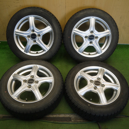 バリ溝！22年！8.5分◎スタッドレス 155/65R14 ダンロップ ウインターマックス WM02 BALMINUM VR5 バルミナ 14インチ PCD100/4H◎6082101Hス