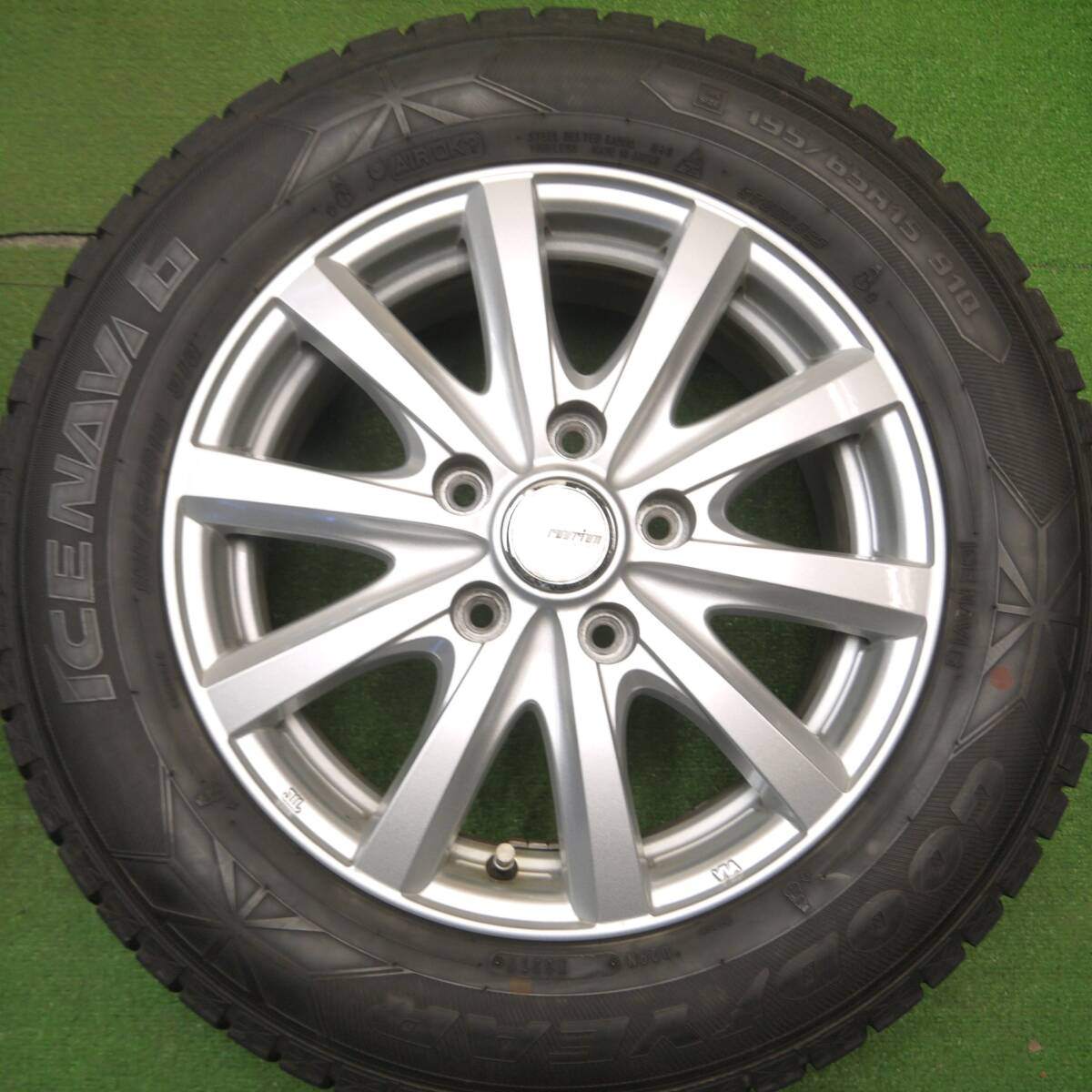 キレイ★スタッドレス 195/65R15 グッドイヤー アイスナビ6 ravrion RS01 ラブリオン 15インチ PCD114.3/5H★5010805Hス