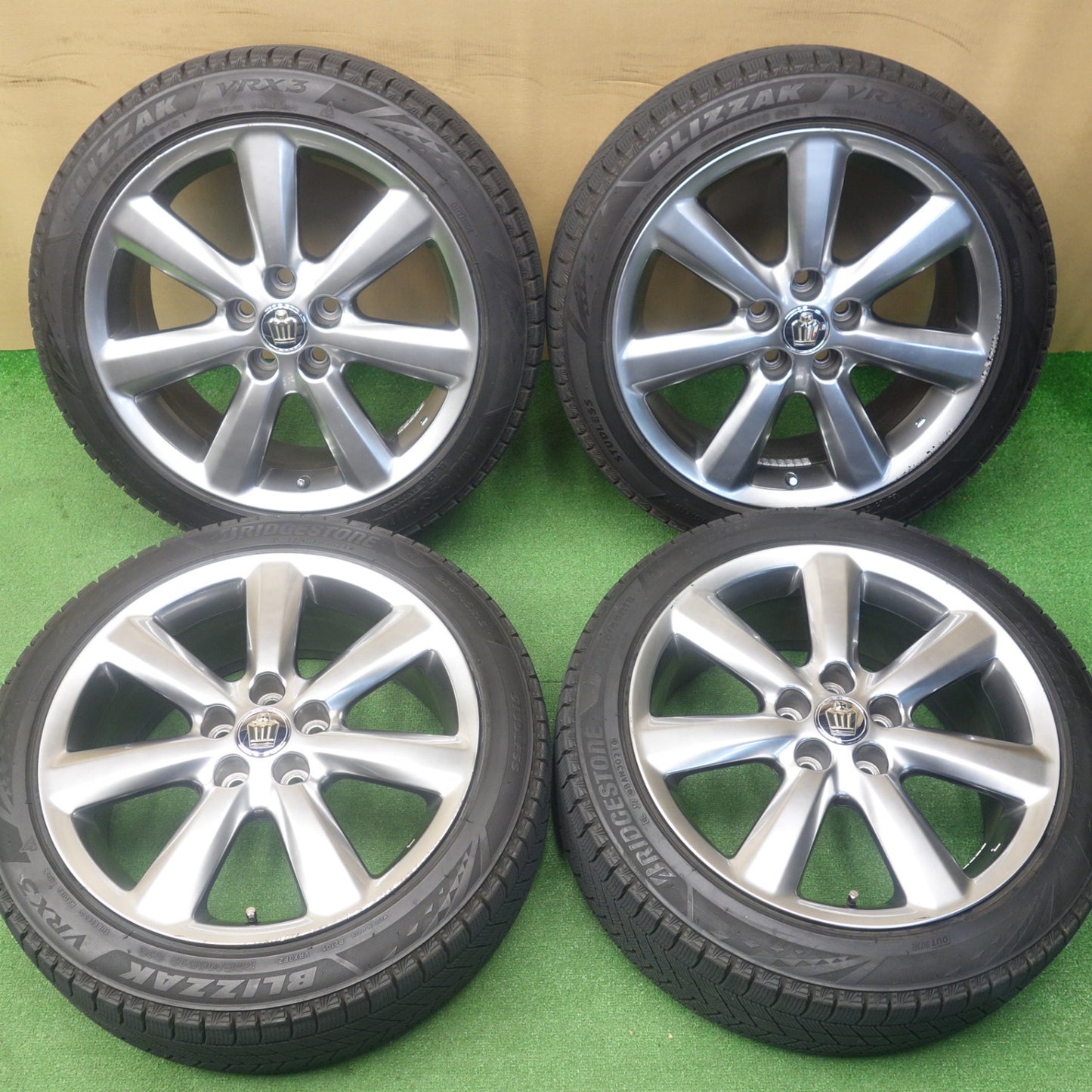 バリ溝！9.5分★トヨタ 180系 クラウン アスリート 純正 225/45R18 スタッドレス ブリヂストン ブリザック VRX3 18インチ PCD114.3/5H★6040302KTス