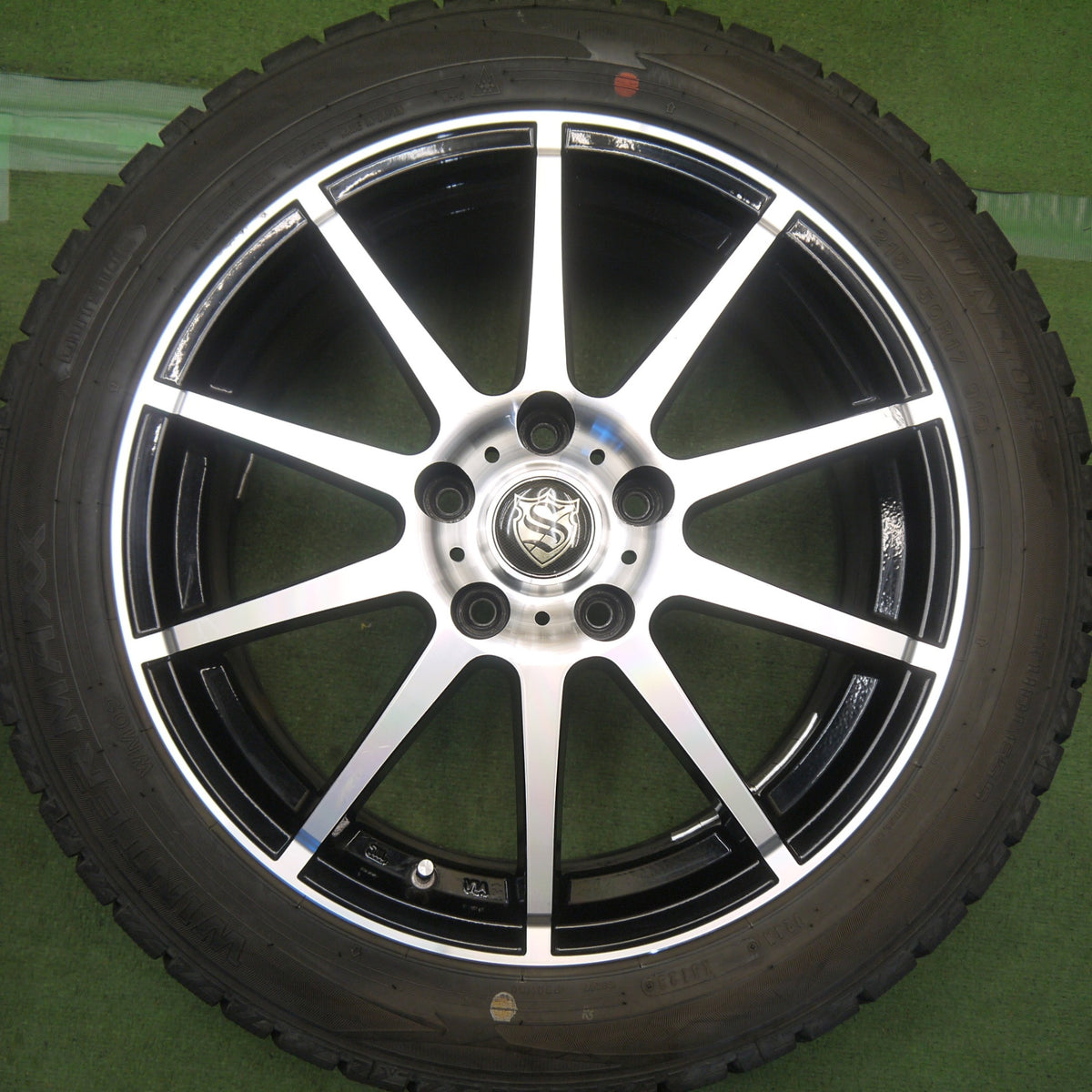バリ溝！23年！キレイ！9分◎スタッドレス 215/50R17 ダンロップ ウインターマックス WM02 社外 アルミ 17インチ PCD114.3/5H◎6093001Hス