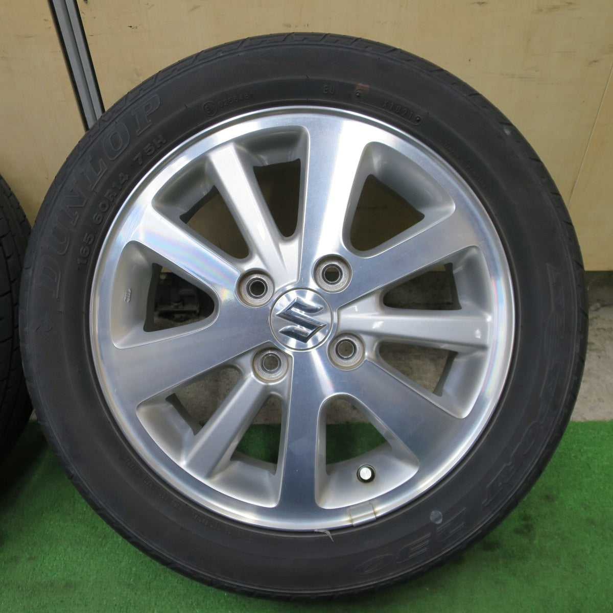 キレイ★スズキ DA17W エブリイ ワゴン 純正 165/60R14 ダンロップ SP SPORT 230 14インチ PCD100/4H★6052004NGノ