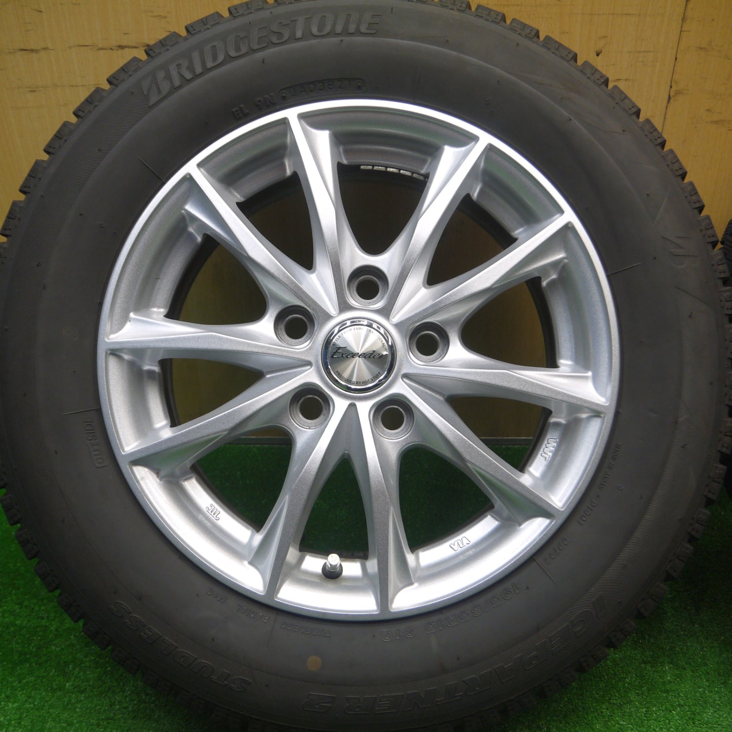 [送料無料] バリ溝！21年！キレイ！9分★スタッドレス 195/65R15 ブリヂストン アイスパートナー2 Exceeder エクシーダー 15インチ PCD114.3/5H★4091102Hス