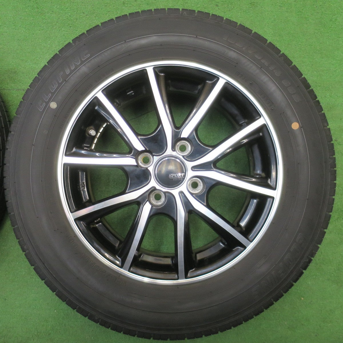 バリ溝！24年！9.5分★185/70R14 ECOFINE SPORT KRONE エコファイン スポルト クローネ 14インチ PCD100/4H★6022503NJノ
