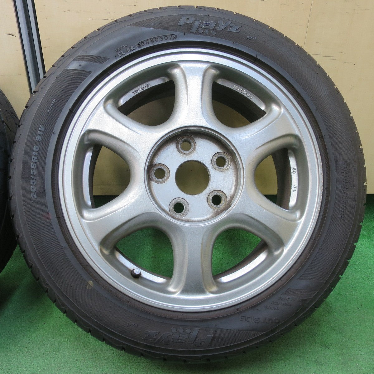 バリ溝！9.5分★トヨタ JZX90系 ツアラーV 純正 205/55R16 225/50R16 ブリヂストン プレイズ PZ-1 16インチ PCD114.3/5H★5061304イノ