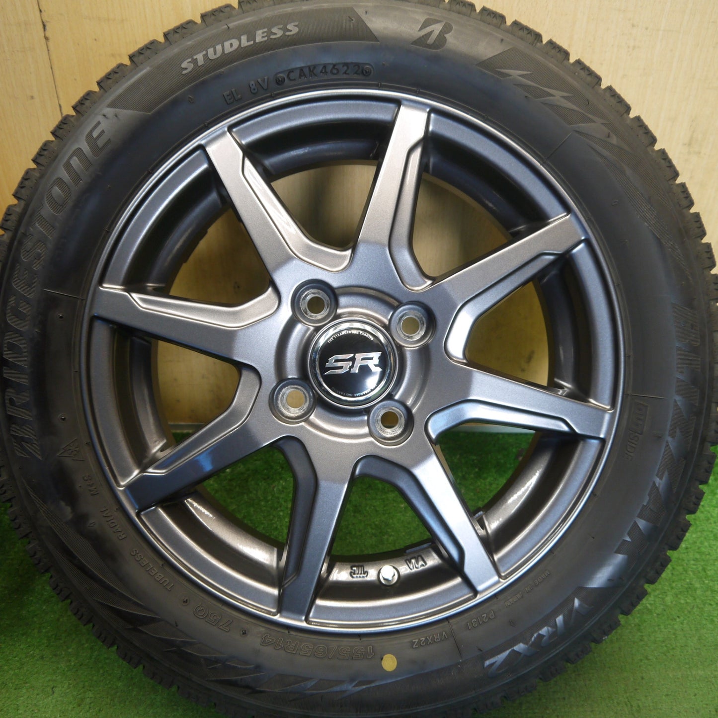 キレイ！22年◎スタッドレス 155/65R14 ブリヂストン ブリザック VRX2 STRANGER ストレンジャー 14インチ PCD100/4H◎6080302Hス