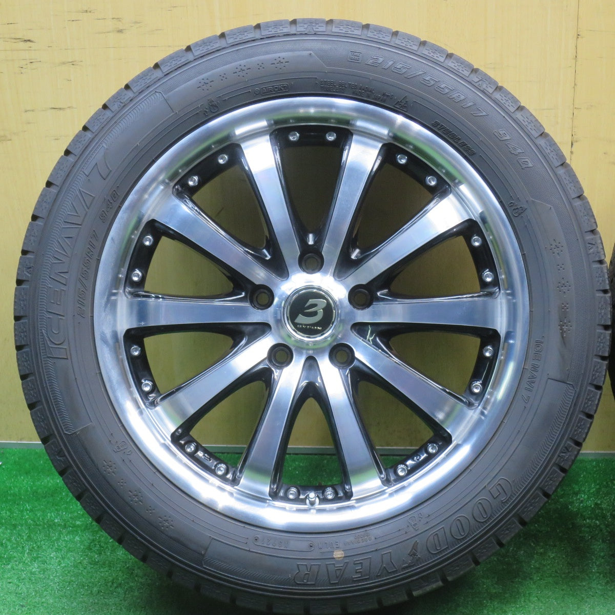 バリ溝！9.5分★LOXARNY EX BYRON STINGER 215/55R17 スタッドレス グッドイヤー アイスナビ7 ロクサーニ バイロン スティンガー 17インチ PCD114.3/5H★5121901NJス