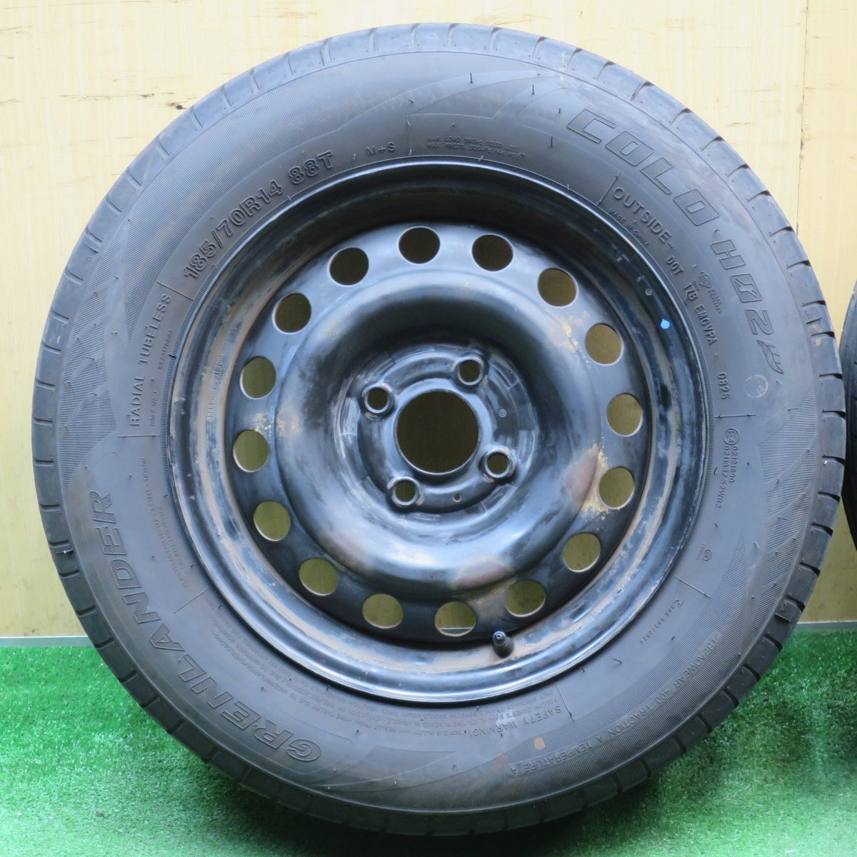 バリ溝！25年！8.5分★185/70R14 グリンランダー COLO HO2 スチール ホイール 14インチ PCD100/4H★6032410NJノ