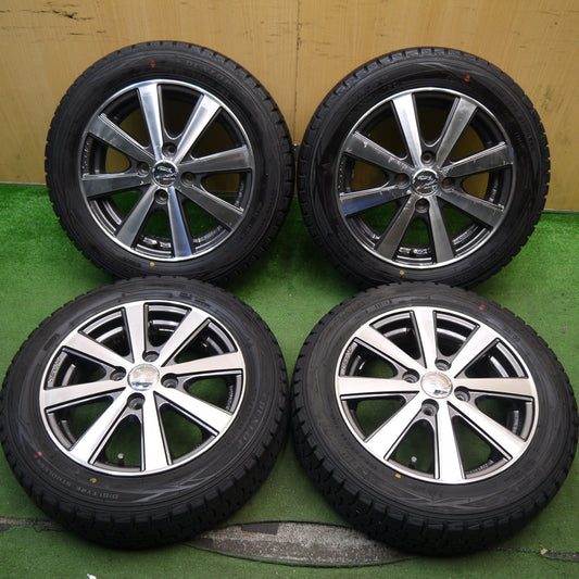 バリ溝！9.5分★スタッドレス 155/65R14 ダンロップ ウインターマックス WM01 SMACK ENKEI スマック エンケイ 14インチ PCD100/4H★5070703Hス