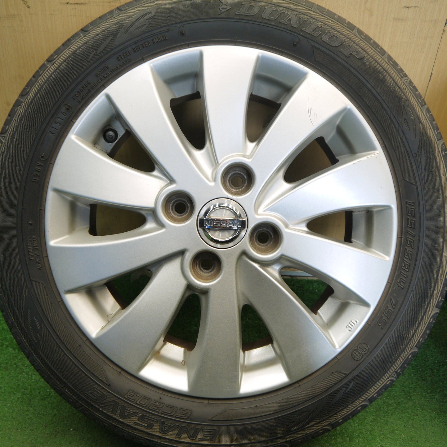 4本価格◎日産 モコ 純正 155/65R14 ダンロップ エナセーブ EC203 14インチ PCD100/4H◎6070803Hノ