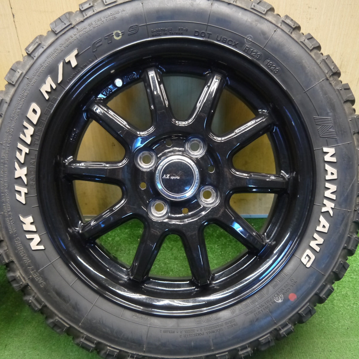 バリ溝！23年！9.5分◎165/65R14 ナンカン NK 4×4WD M/T FT-9 AZ Sports AZスポーツ 14インチ 軽サイズ PCD100/4H◎6100201Hノ
