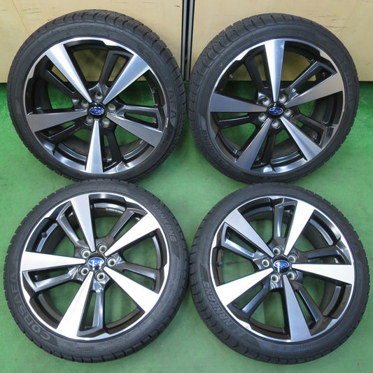 [送料無料] バリ溝！キレイ！9.5分★スバル インプレッサ G4 純正 225/40R18 スタッドレス ナンカン CORSAFA 18インチ PCD100/5H★4111311イス