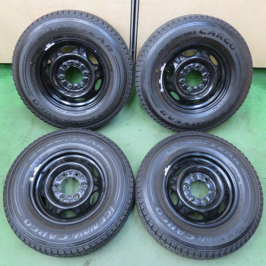 バリ溝！キレイ！9.5分★日産 キャラバン 純正 スチール 195/80R15 107/105L スタッドレス グッドイヤー アイスナビ CARGO カーゴ 15インチ PCD139.7/6H★6011701イス