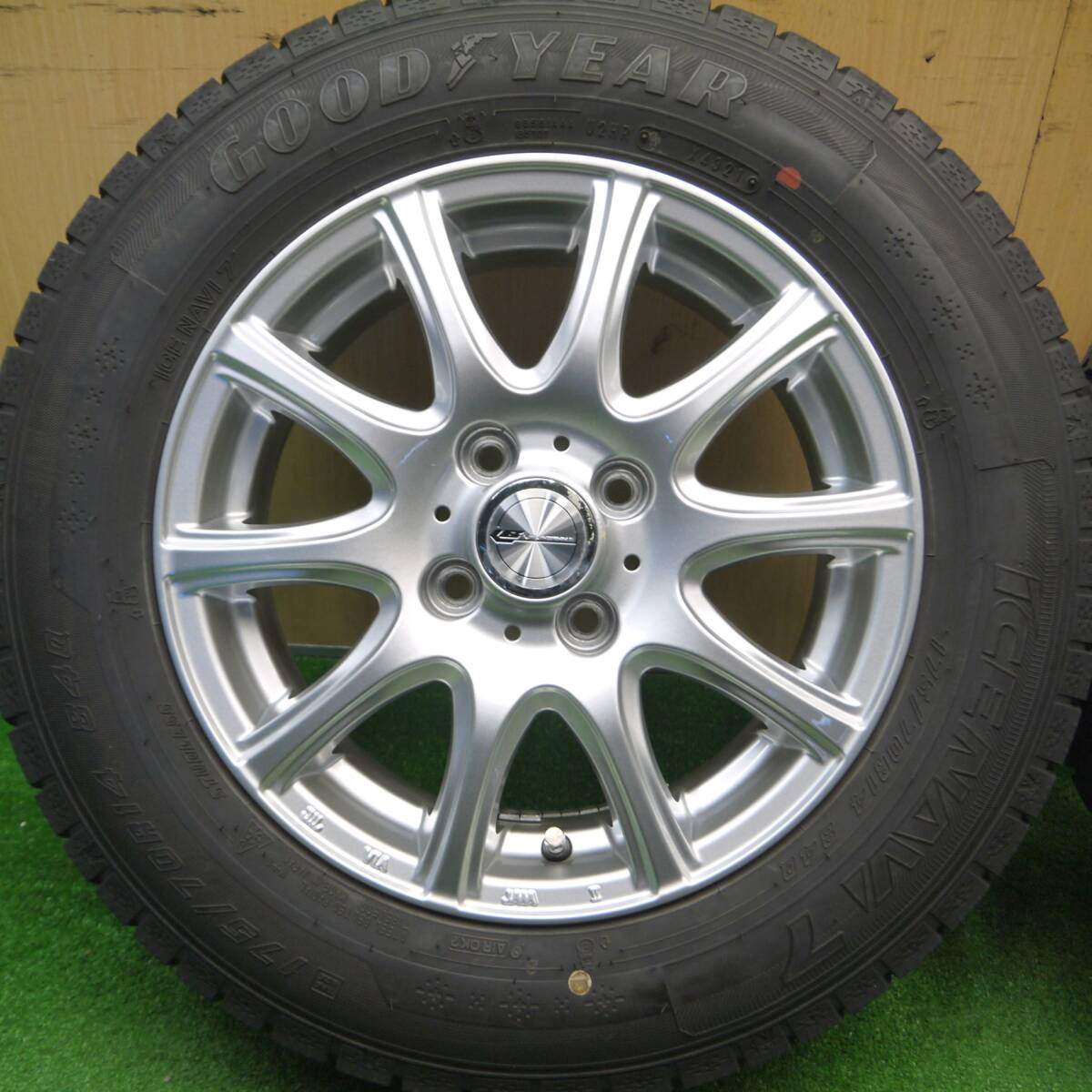 バリ溝！21年！キレイ！9分★スタッドレス 175/70R14 グッドイヤー アイスナビ7 LAUFBAHNⅡ 14インチ PCD100/4H★4111805Hス