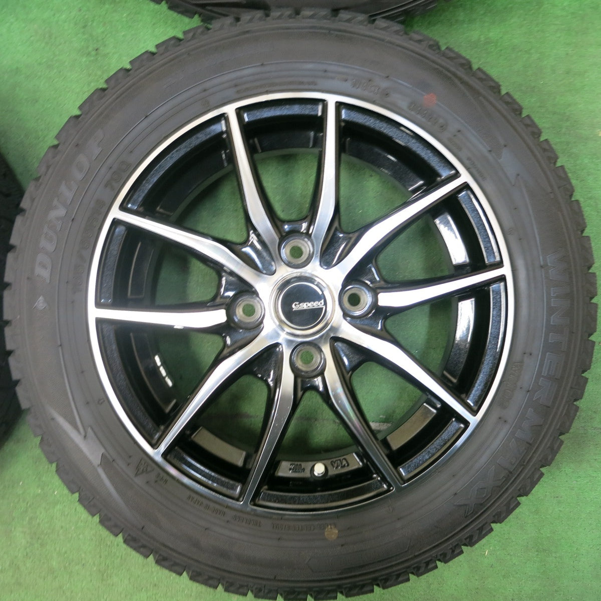 [送料無料] バリ溝！22年！9.5分以上★スタッドレス 165/65R14 ダンロップ ウインターマックス WM02 G.speed Gスピード 軽自動車に PCD100/4H★4111909SYス