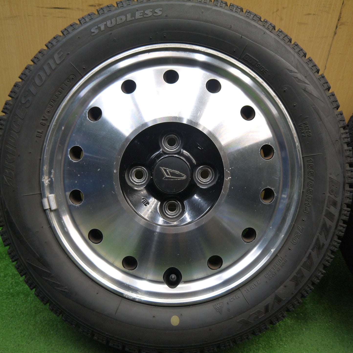 4本価格★ダイハツ ネイキッド 純正 155/65R14 スタッドレス ブリヂストン ブリザック VRX 14インチ PCD100/4H★5052001Hス