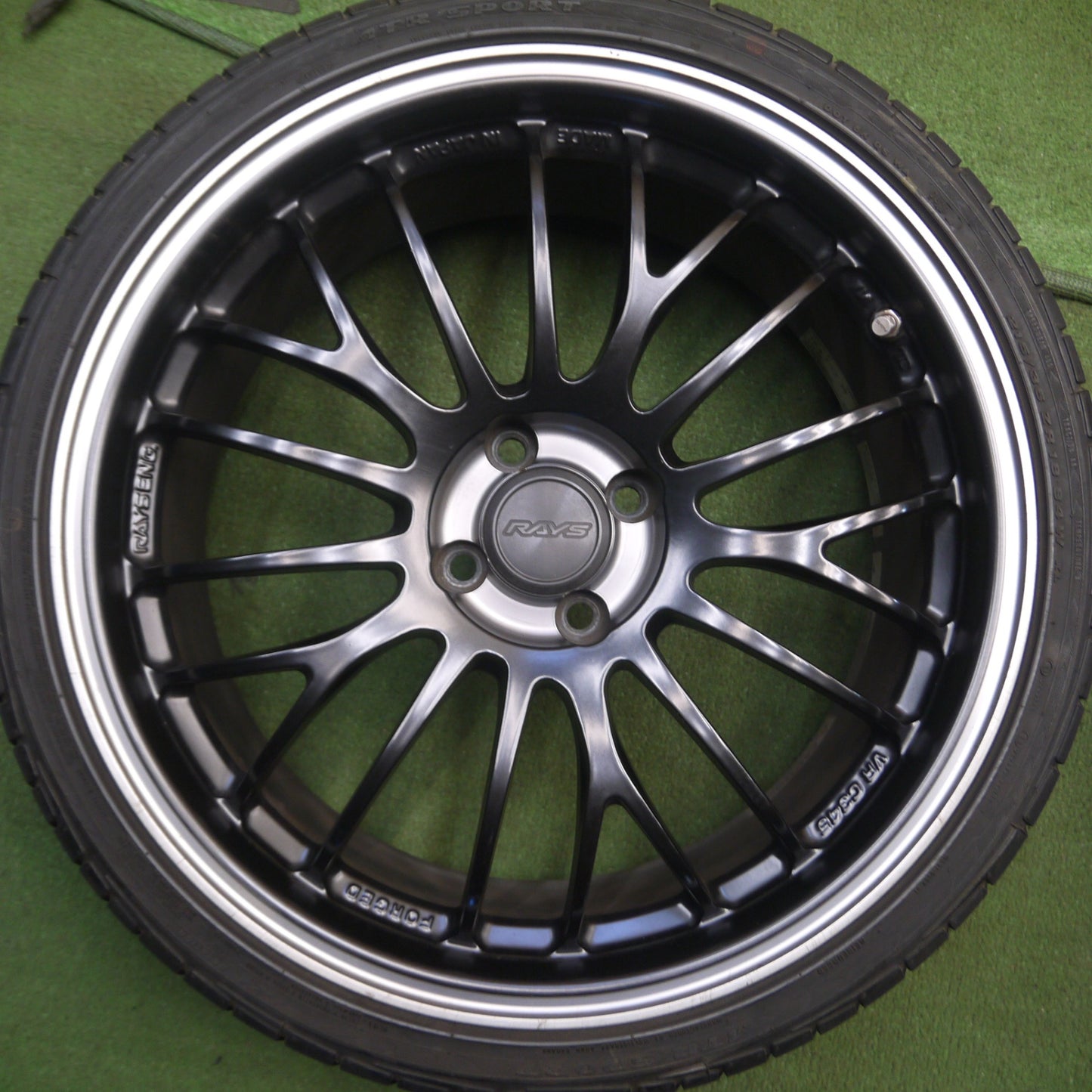 *送料無料* バリ溝！キレイ！9.5分★アバルト等 RAYS C345 PRIME 215/35R18 ATR SPORT レイズ 18インチ PCD98/4H★4030404Hノ