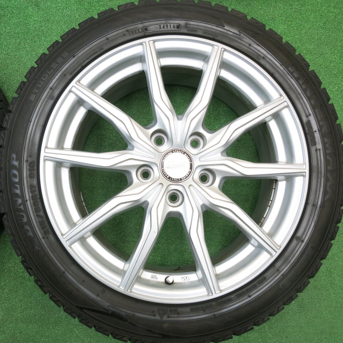 バリ溝！9.5分★スタッドレス 215/50R17 ダンロップ ウインターマックス WM02 B-win 社外 アルミ 17インチ PCD114.3/5H★5110612HAス