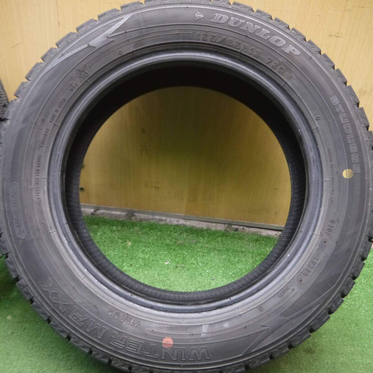 バリ溝！9分★スタッドレス 155/65R13 ダンロップ ウインターマックス WM02 13インチ ムーヴ ワゴンR ラパン 等★4071009Hスタ