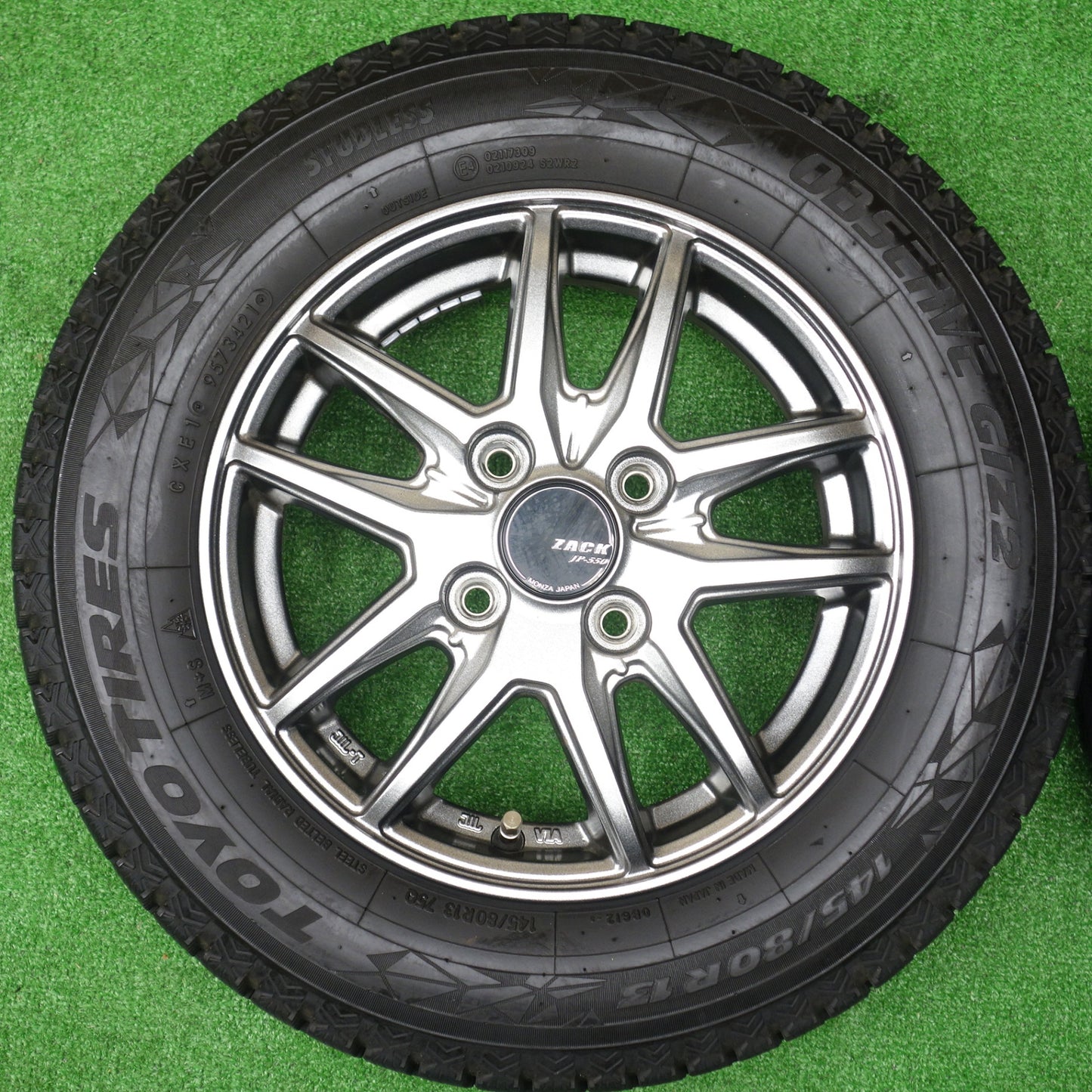 バリ溝！キレイ！9.5分以上★スタッドレス 145/80R13 トーヨー オブザーブ GIZ2 ZACK JP-550 MONZA ザック 13インチ PCD100/4H★5122001KTス