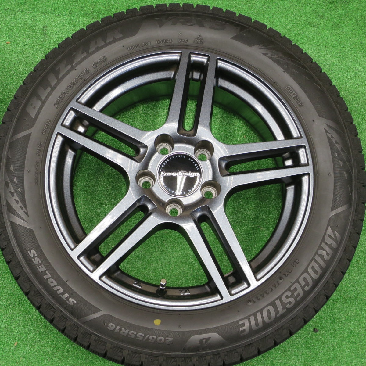 バリ溝！21年！キレイ！9分★ベンツ 等 Eurodesign EIGER 205/55R16 スタッドレス ブリヂストン ブリザック VRX3 16インチ ユーロデザイン アイガー PCD112/5H★5120303NKス