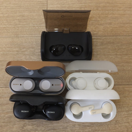 [送料無料] ★ワイヤレスイヤホン　SONY WF-1000XM3 WF-H800 YY2952　JVC HA-A7T　ソウシア Ginova　各種 5点 セット★