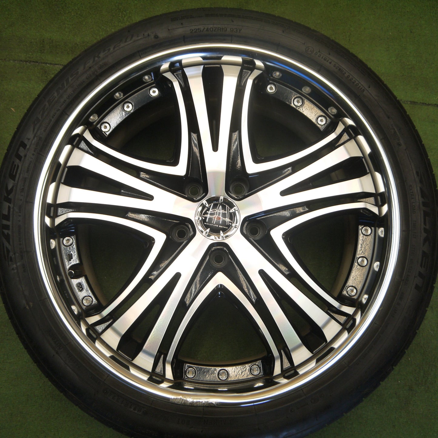 バリ溝！24年！9分◎Shallen XV-77 225/40R19 ファルケン AZENIS FK520L シャレン 19インチ PCD114.3/5H◎6061009Hノ