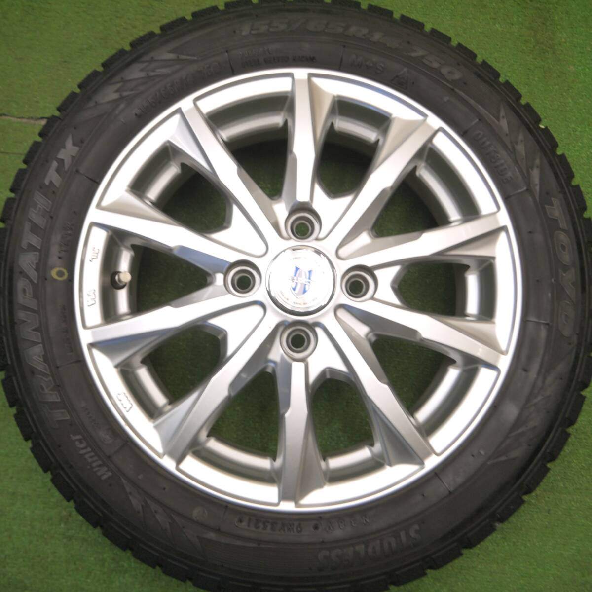 バリ溝！21年！キレイ！9分★スタッドレス 155/65R14 トーヨー ウインター トランパス TX NEXTA ネクスタ 14インチ PCD100/4H★5011705Hス