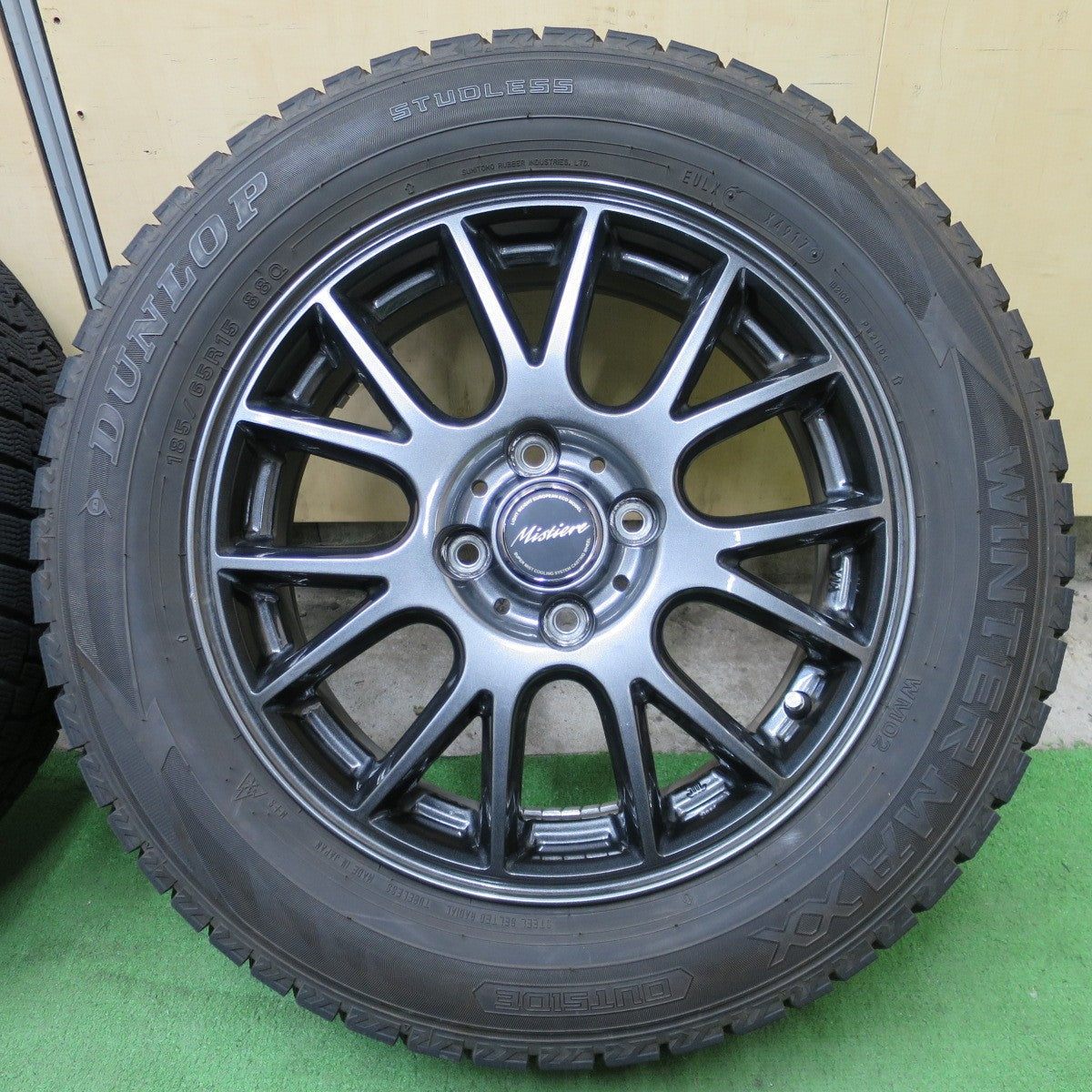 バリ溝！キレイ！9.5分◎スタッドレス 185/65R15 ダンロップ ウインターマックス WM02 Mistiere RB14 ミスティ―レ 15インチ PCD100/4H◎6092802NGス