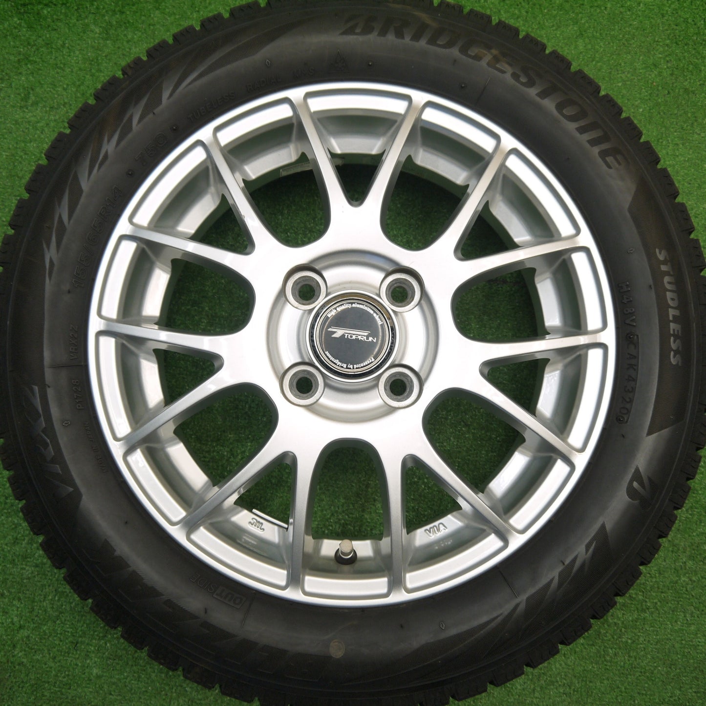 キレイ★スタッドレス 155/65R14 ブリヂストン ブリザック VRX2 TOPRUN トップラン 14インチ PCD100/4H★5102401Hス