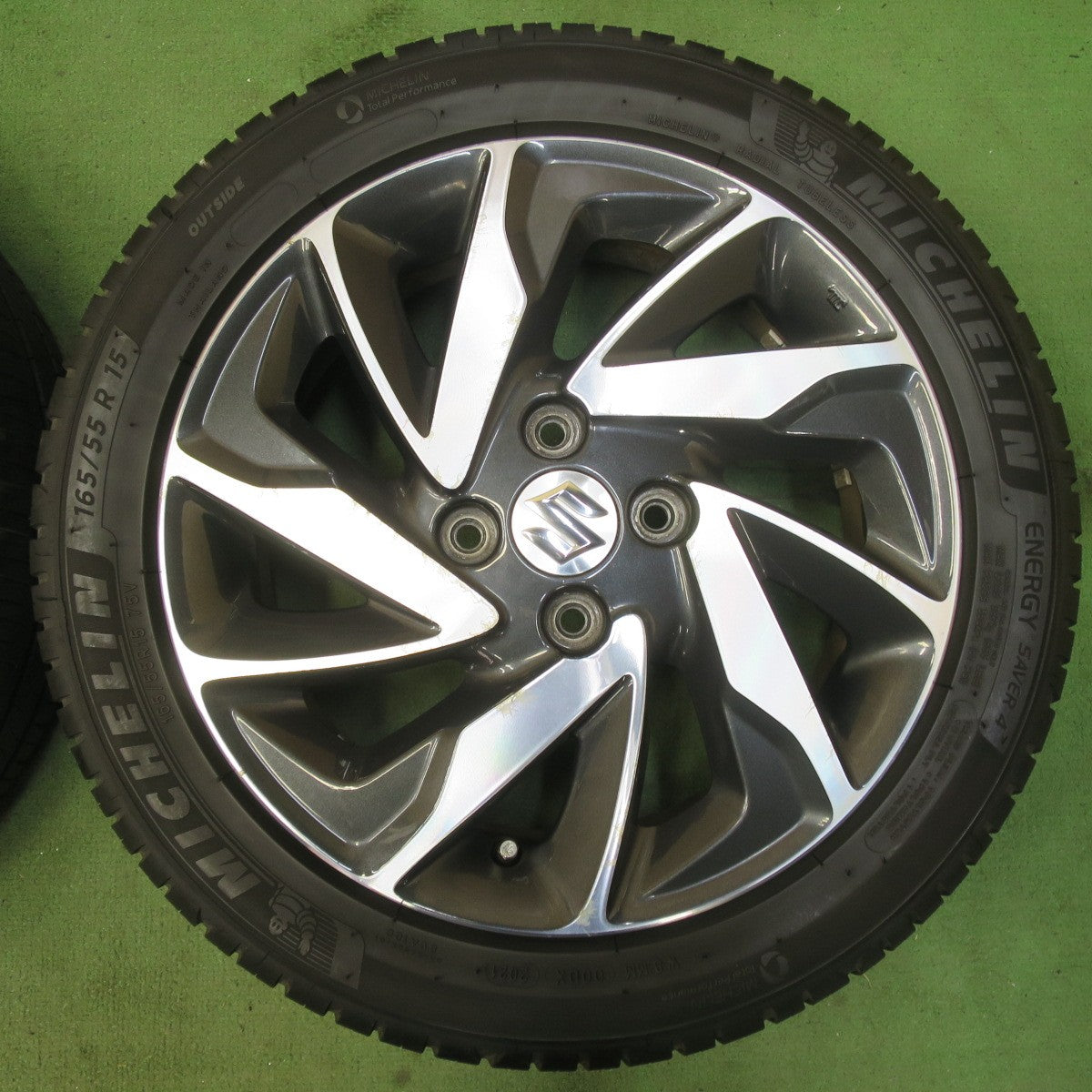4本価格！21年★スズキ スペーシア カスタム 純正 165/55R15 ミシュラン エナジーセイバー4 15インチ PCD100/4H★5092308イノ