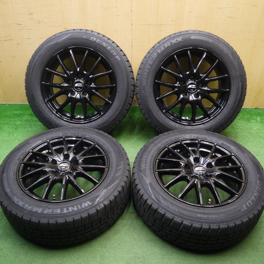 バリ溝！22年！キレイ！9.5分★スタッドレス 205/60R16 ダンロップ ウインターマックス WM02 SCHNEIDER MiD シュナイダー 16インチ PCD114.3/5H★6030301Hス