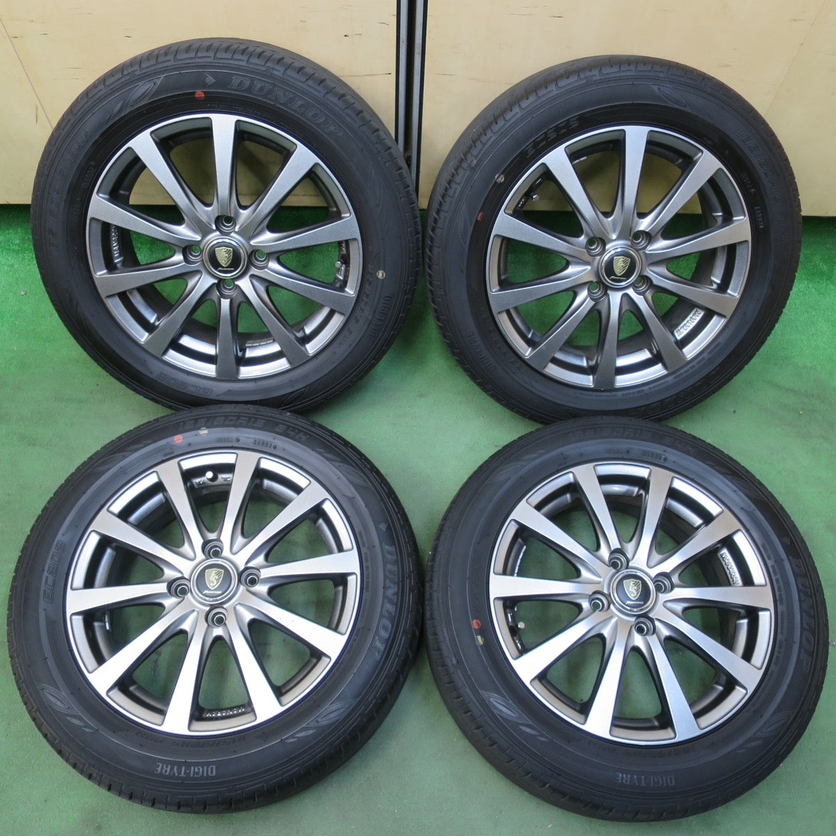 バリ溝！23年！9.5分★185/60R15 ダンロップ EC202 MANARAY SPORT マナレイスポーツ 15インチ PCD100/4H★5102414イノ