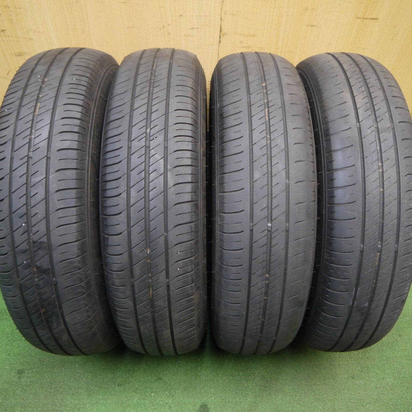 バリ溝！21年！9.5分★155/80R13 グッドイヤー EfficientGrip ECO EG02 スチール ホイール 13インチ PCD100/4H★5051408Hノ