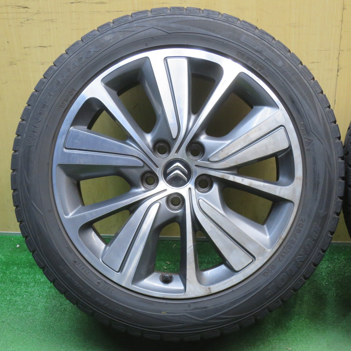 バリ溝！9分★シトロエン ピカソ C4 純正 205/55R17 スタッドレス ダンロップ ウインターマックス WM01 17インチ PCD108/5H★6051503NJス