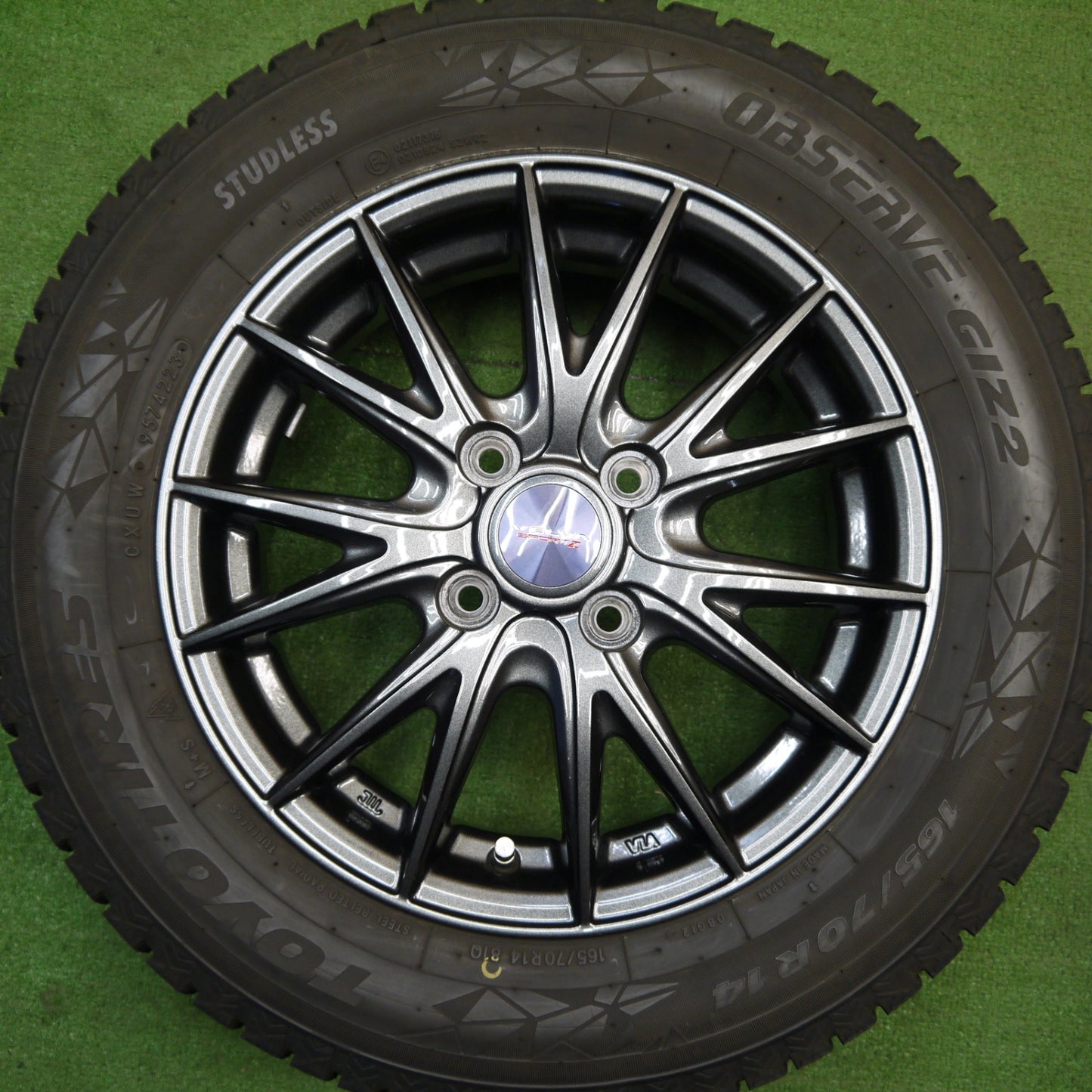 バリ溝！23年！キレイ！9分★スタッドレス 165/70R14 トーヨー オブザーブ GIZ2 VELVA SPORTZ ヴェルヴァ 14インチ PCD100/4H★5042206Hス