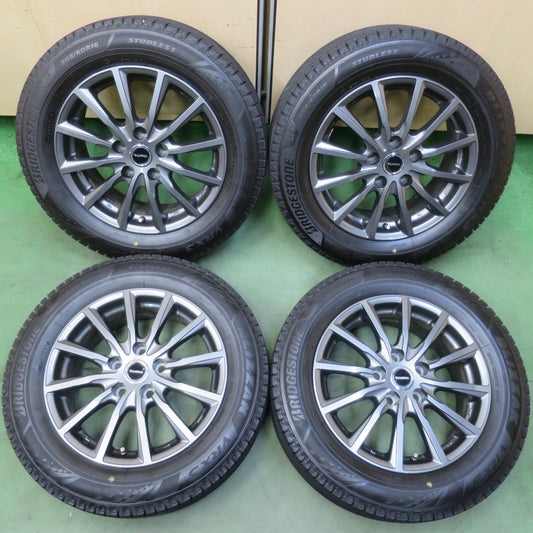 バリ溝！22年！キレイ！9.5分◎スタッドレス 205/60R16 ブリヂストン ブリザック VRX3 BALMINUM AR12 バルミナ 16インチ PCD114.3/5H◎6062406イス