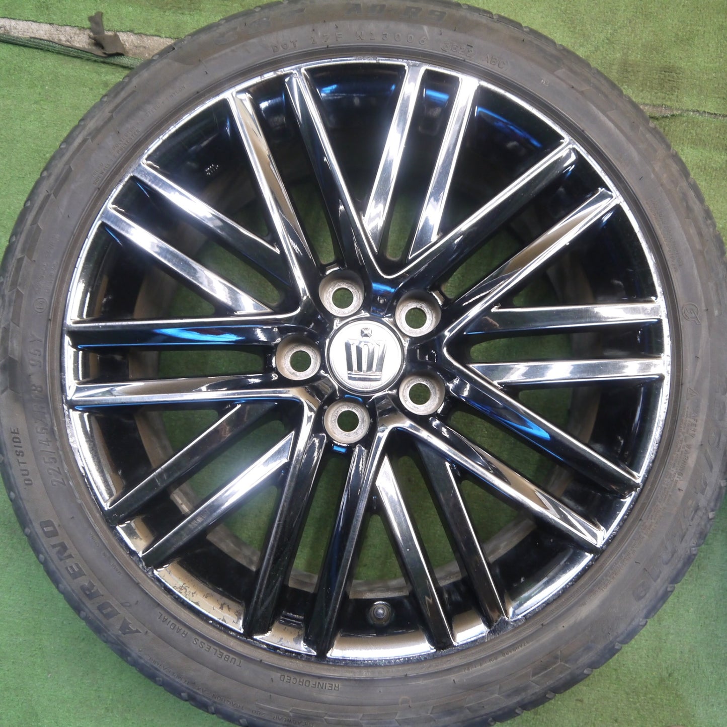 4本価格！22年◎トヨタ 210系 クラウン アスリート ブラック スパッタリング 純正 225/45R18 CST ADRENO AD-R9 18インチ PCD114.3/5H◎6062404Hノ