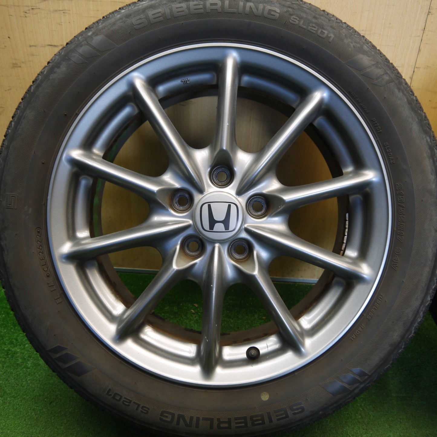 バリ溝！22年！8.5分★ホンダ オデッセイ アブソルート 純正 ENKEI 215/55R17 セイバーリング SL201 17インチ エンケイ PCD114.3/5H★6051510Hノ