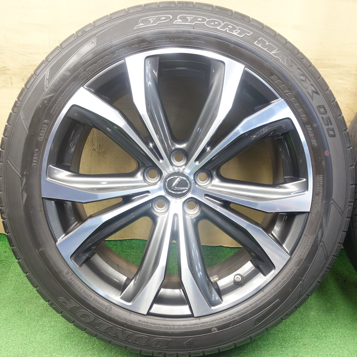 センサー付！キレイ★レクサス RX バージョンL 純正 235/55R20 ダンロップ SPスポーツマックス 050 20インチ PCD114.3/5H★6030701KTノ