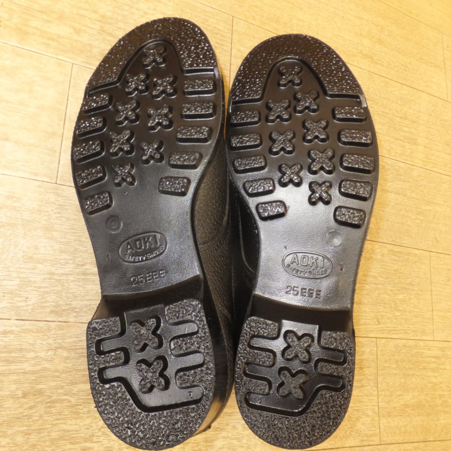 [送料無料] 未使用★青木産業 青木安全靴 短靴501 革製S 黒 25EEE 25 1/2EEE　2足 セット★