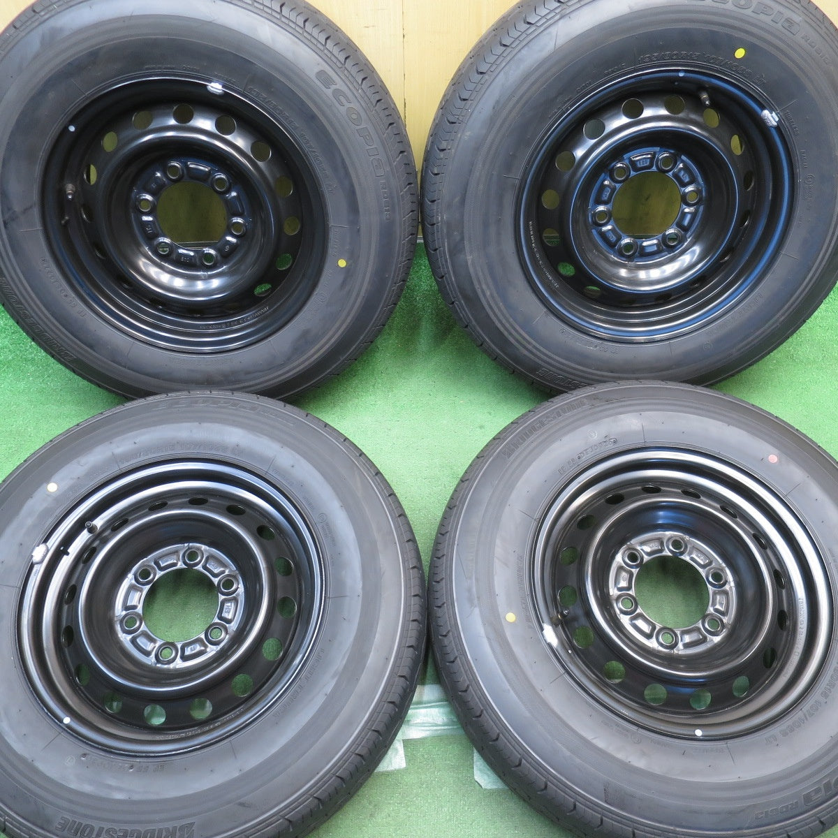 新車外し！26年◎トヨタ ハイエース 純正 スチール 195/80R15 107/105S ブリヂストン エコピア RD613 15インチ PCD139.7/6H◎6091910NJノ