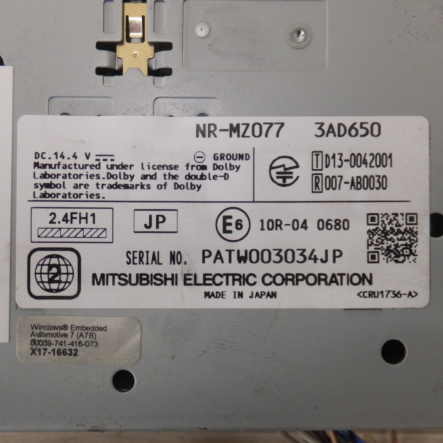 [送料無料] ★三菱 MITSUBISHI 純正 カーナビゲーションシステム NR-MZ077[49]★