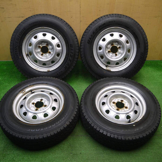 バリ溝！22年！9.5分★スタッドレス 165/80R14 91/90N ブリヂストン ブリザック VL1 スチール ホイール 14インチ PCD100/4H★4121703Hス