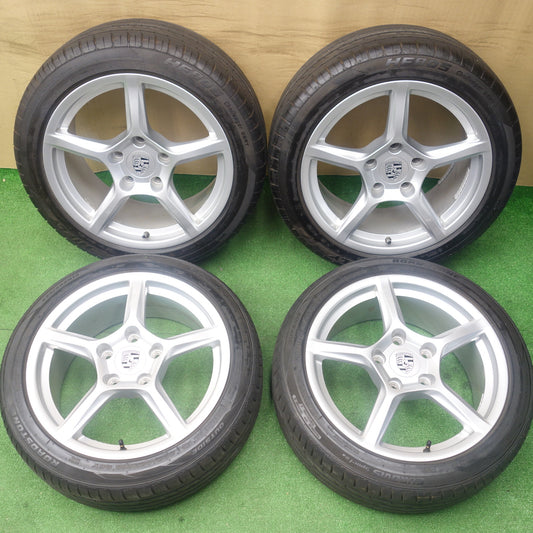 バリ溝！23年！キレイ！9.5分★ポルシェ 981 ケイマン ボクスター 純正 225/45R18 245/45R18 ロードストーン EUROVIS sport04 ハイフライ HF805 18インチ PCD130/5H★6013001KTノ