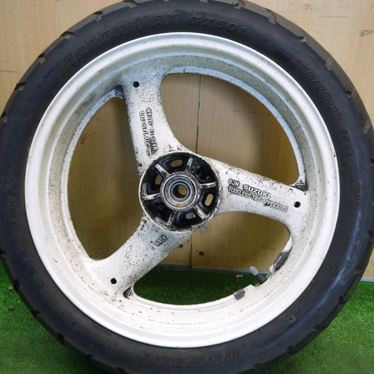 バリ溝！9.5分！1本★スズキ RGV250 Γ ガンマ 純正 150/70-17 ダンロップ ARROWMAX GT501 17×MT4.50 17インチ バイク フロント★6042703Hノ
