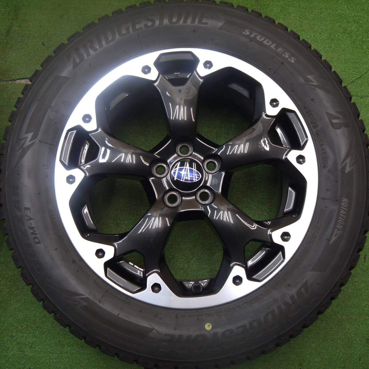 バリ溝！キレイ！9分★スバル XV 純正 225/60R17 スタッドレス ブリヂストン ブリザック DM-V3 17インチ PCD100/5H★5032411Hス