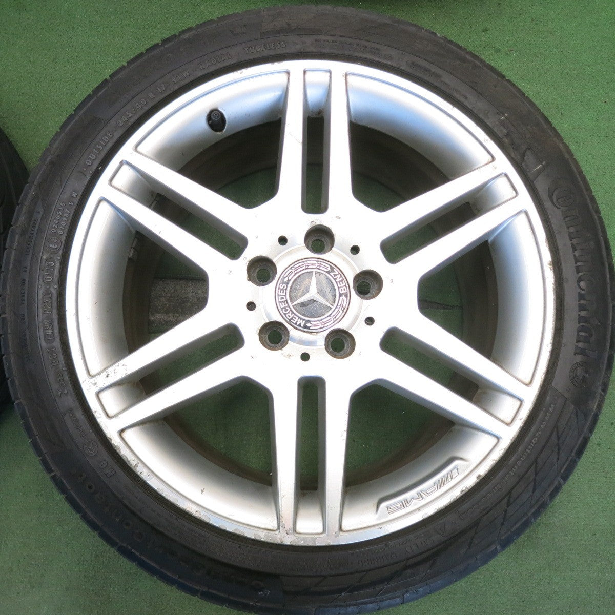 バリ溝！9.5分◎ベンツ Cクラス W204 純正 AMG 225/45R17 245/40R17 ピレリ PZERO NERO GT コンチネンタル コンチスポーツコンタクト5 17インチ PCD112/5H◎6081307HAノ